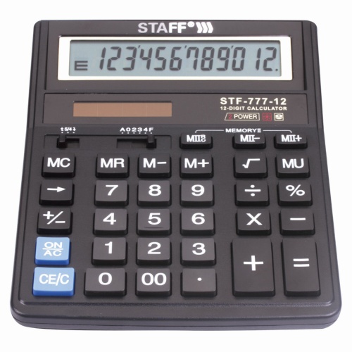 Калькулятор настольный Staff STF-777 12 разрядов 250458 фото 7